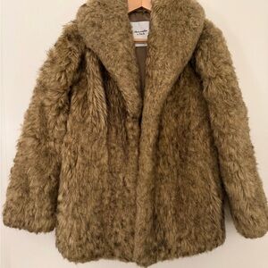 Abercrombie & Fitch Tan Faux Fur Jacket